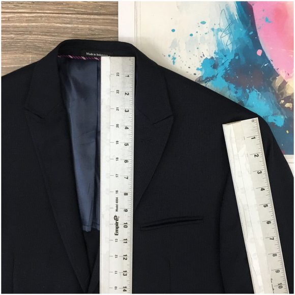 Egara Mens Blazer‎ Sport Coat Two Button Jacket Wool Size 42R Slim Casual Suits - Picture 12 of 13